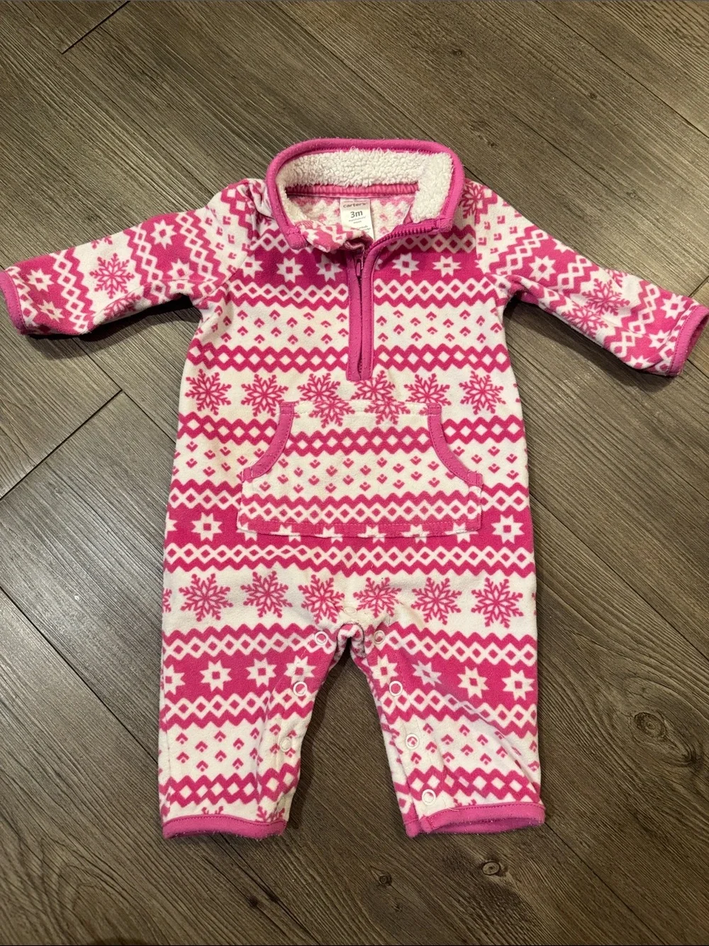 Bundle of 2 Carter's Fleece One-Pieces. 3 months. GUC!💕
